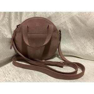 Madewell nubuck circle bag in dusky pink
